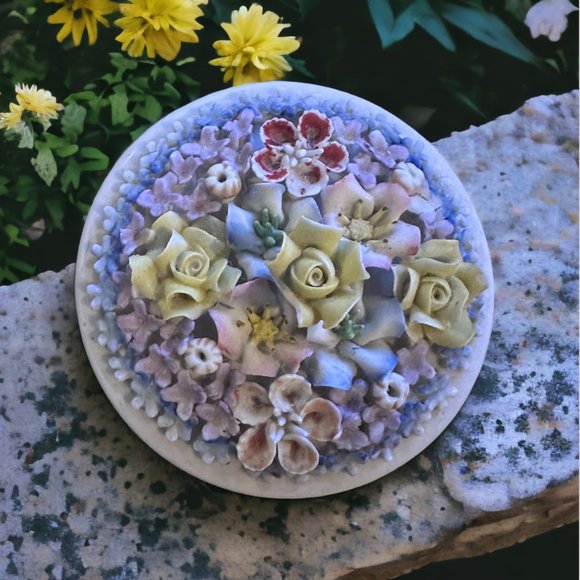 Vintage German Powder Jar / Trinket Box - Picture 2 of 10